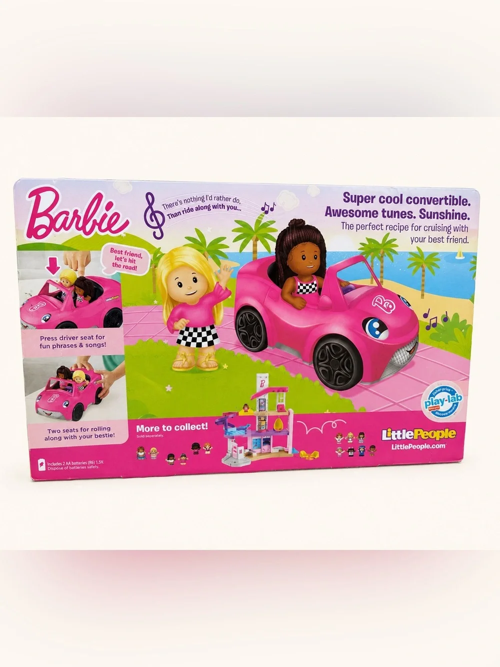 Fisher-Price Little People Barbie Convertible Car Playset NIB Sounds